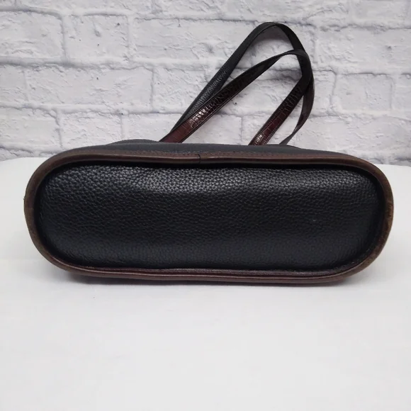 Vintage Brighton Leather Shoulder Bag Black Brown - Picture 6 of 12